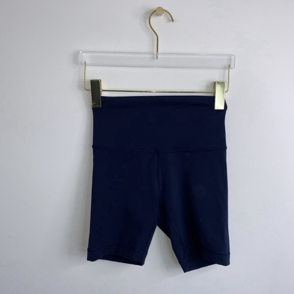 Lululemon Wunder Train High-Rise Short 6” True Navy Women’s Sz 4 EUC Biker Yoga - Picture 1 of 10